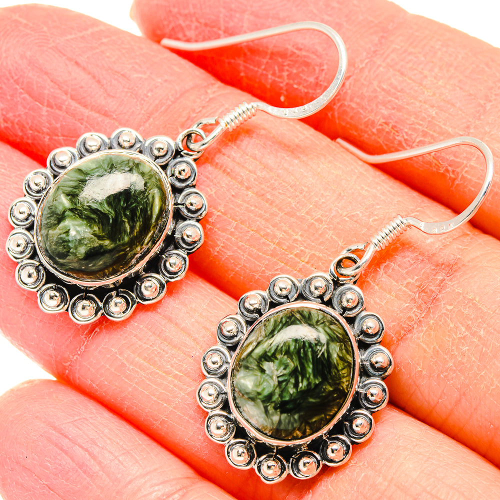 Seraphinite Earrings handcrafted by Anasilvercos - EARR422806