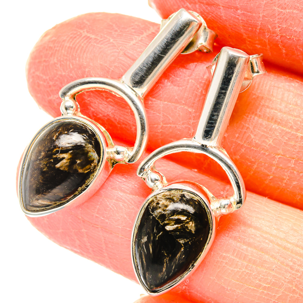Golden Seraphinite Earrings handcrafted by Anasilvercos - EARR422809