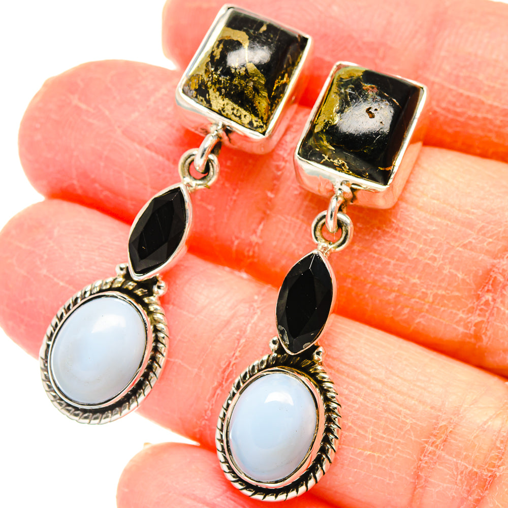 Black Copper Onyx Earrings handcrafted by Anasilvercos - EARR422811