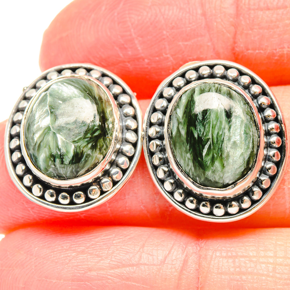 Seraphinite Earrings handcrafted by Anasilvercos - EARR422819