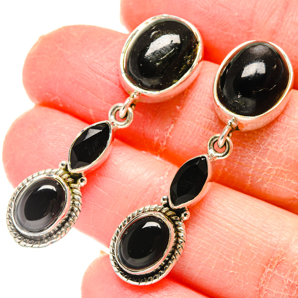 Black Onyx Earrings handcrafted by Anasilvercos - EARR422850