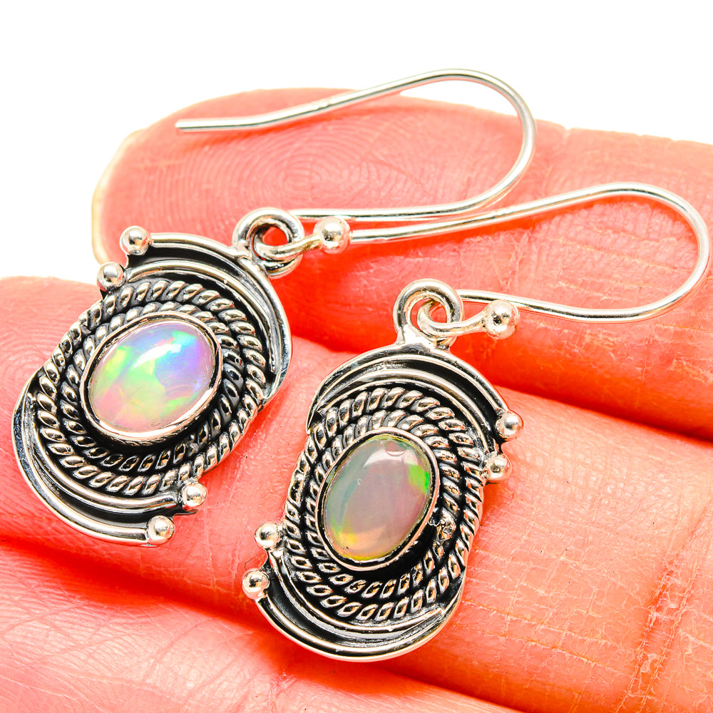 Ethiopian Opal Earrings handcrafted by Anasilvercos - EARR422881