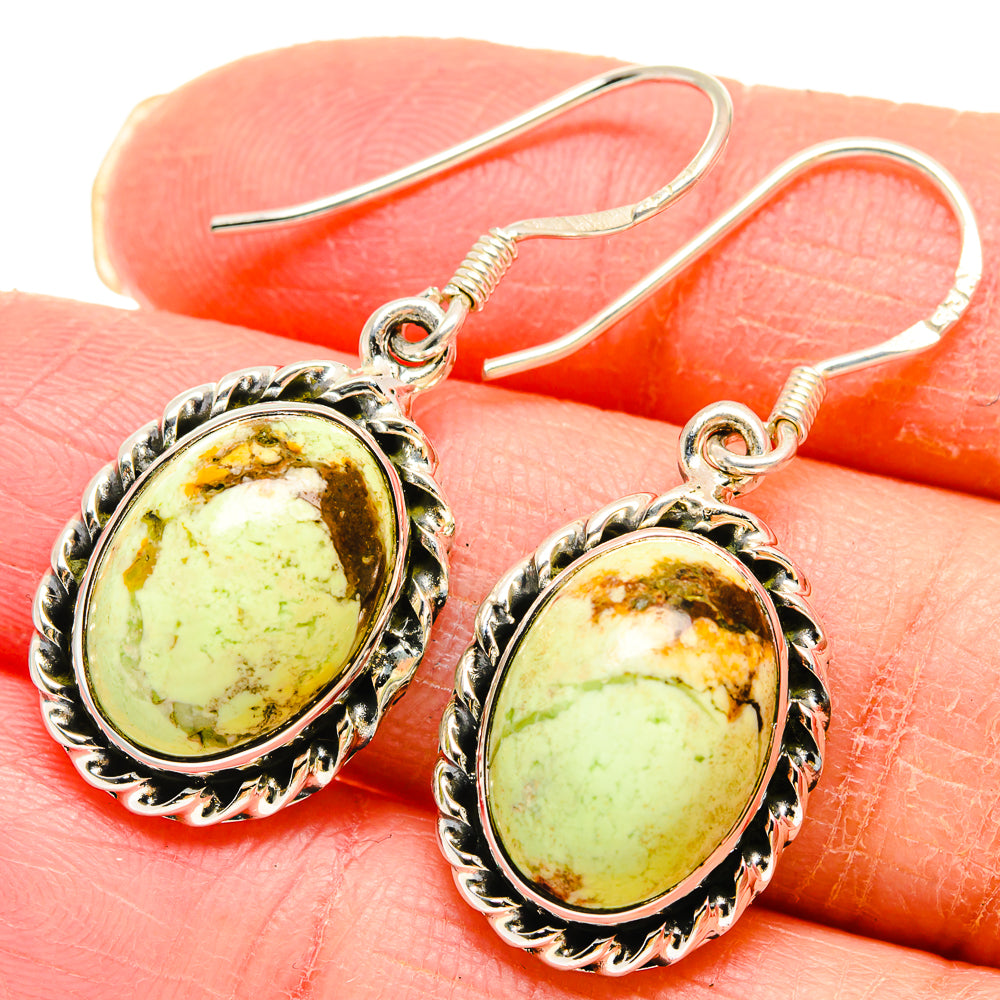 Lemon Chrysoprase Earrings handcrafted by Anasilvercos - EARR422890