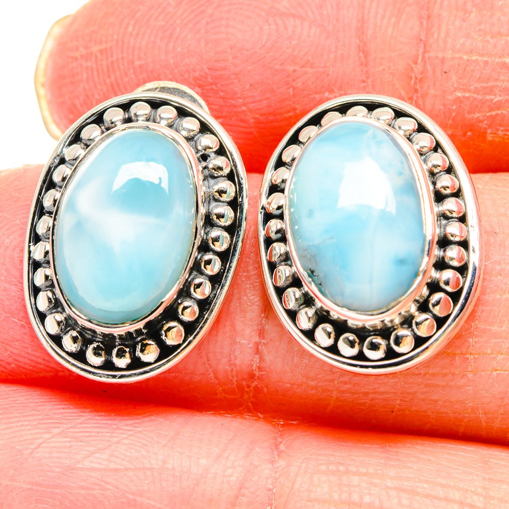 Larimar Earrings handcrafted by Anasilvercos - EARR422909