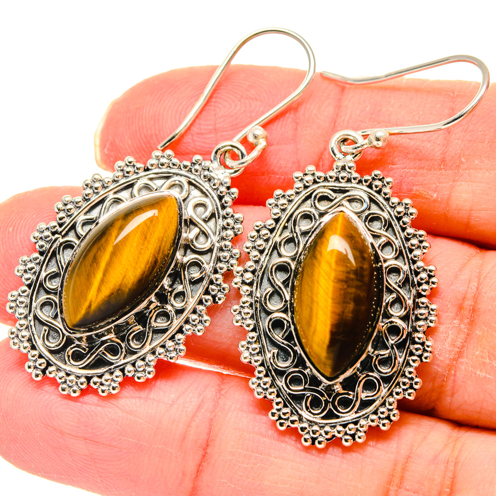 Tiger Eye Earrings handcrafted by Anasilvercos - EARR422940