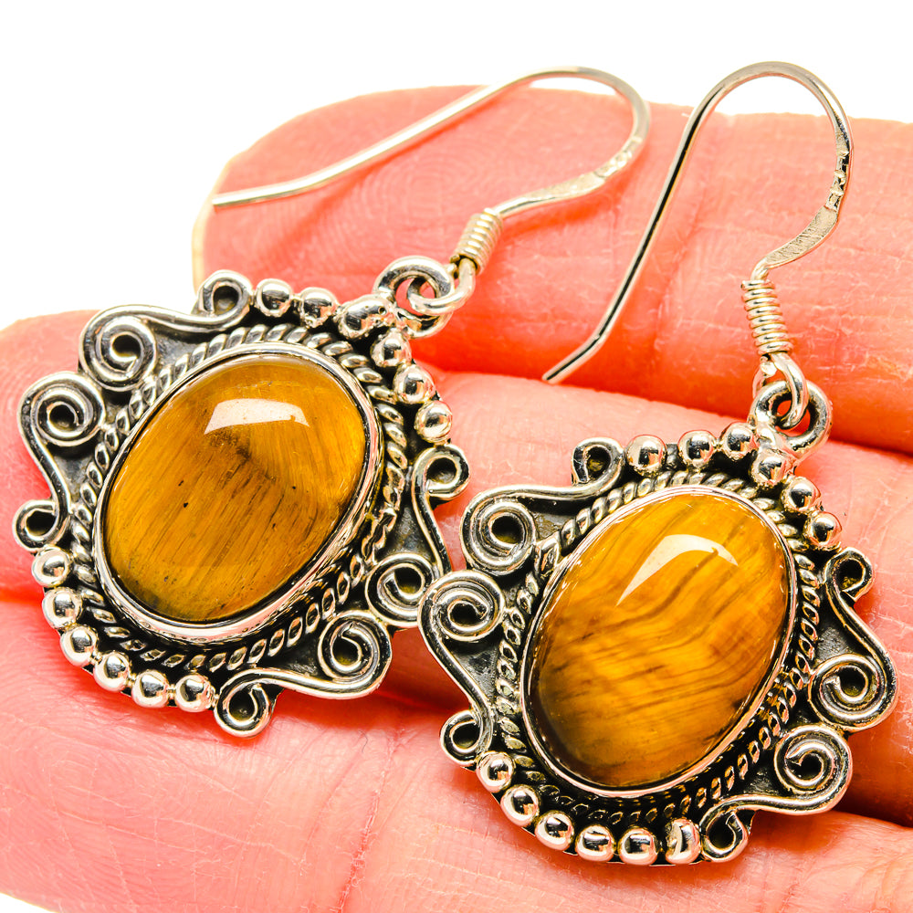 Tiger Eye Earrings handcrafted by Anasilvercos - EARR422946
