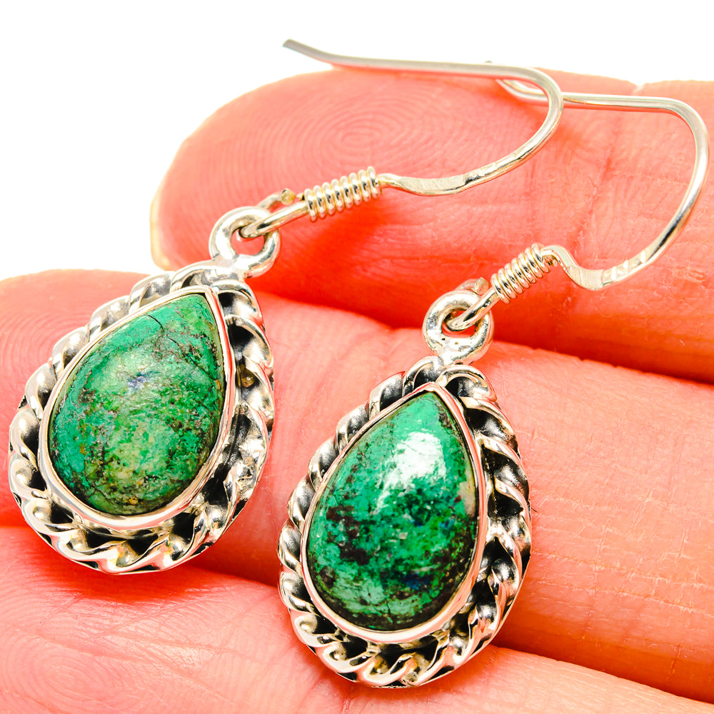 Chrysocolla Earrings handcrafted by Anasilvercos - EARR422952
