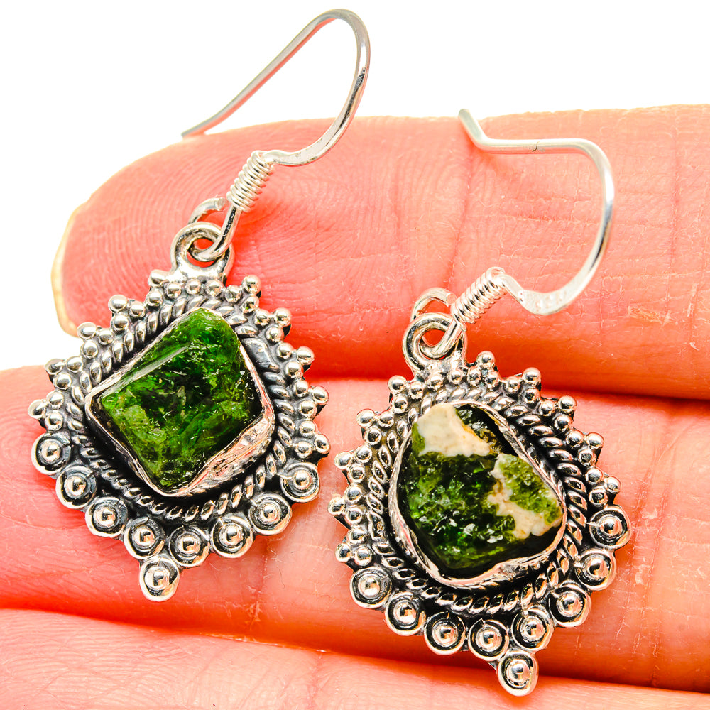Chrome Diopside Earrings handcrafted by Anasilvercos - EARR422957