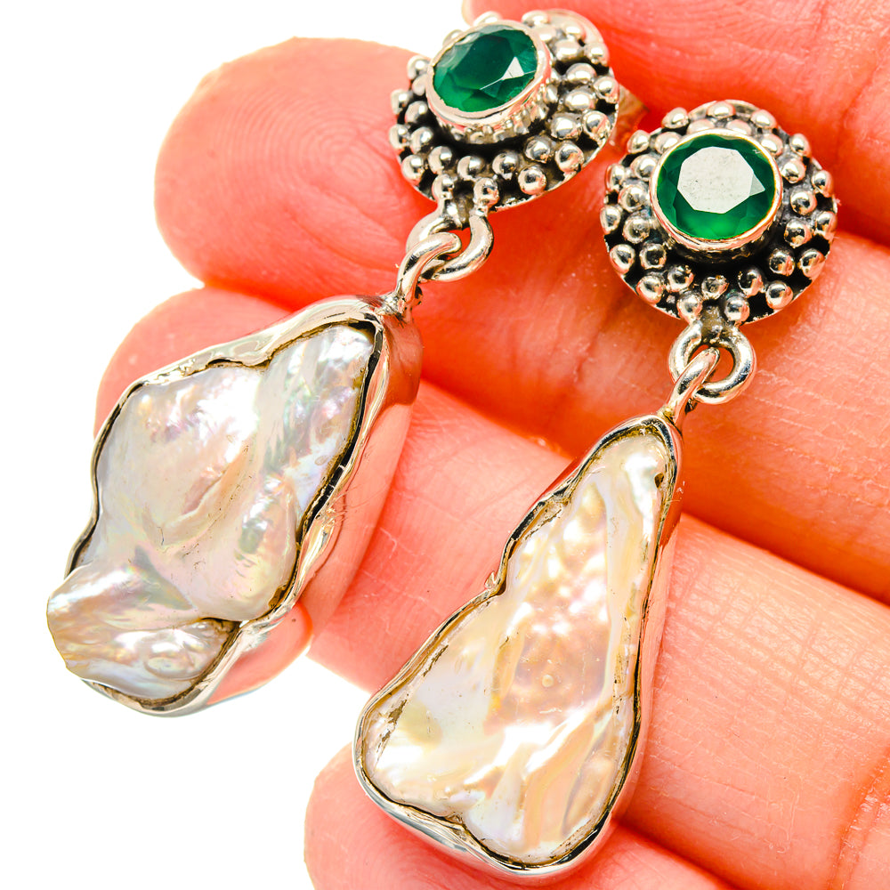 Mother Of Pearl Earrings handcrafted by Anasilvercos - EARR422960