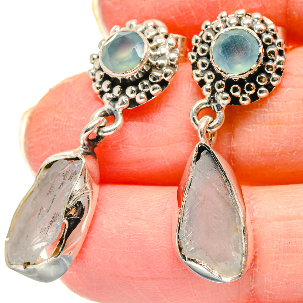 Aquamarine, Aqua Chalcedony Earrings handcrafted by Anasilvercos - EARR422974