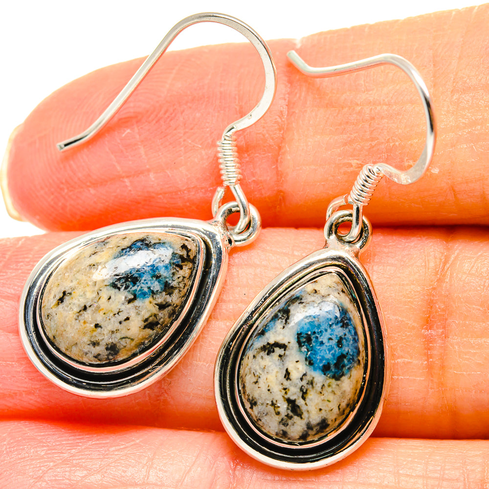 K2 Blue Azurite Earrings handcrafted by Anasilvercos - EARR422980