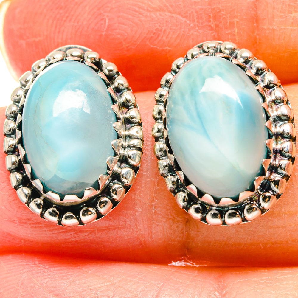 Larimar Earrings handcrafted by Anasilvercos - EARR422982