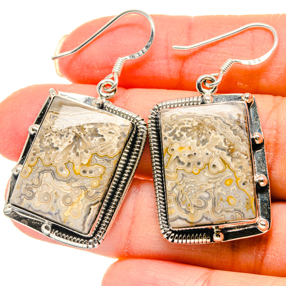 Laguna Lace Agate Earrings handcrafted by Anasilvercos - EARR422990