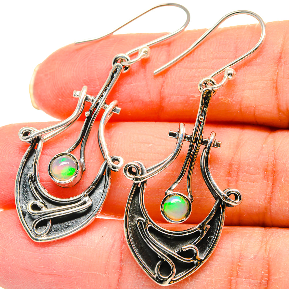 Ethiopian Opal Earrings handcrafted by Anasilvercos - EARR422996