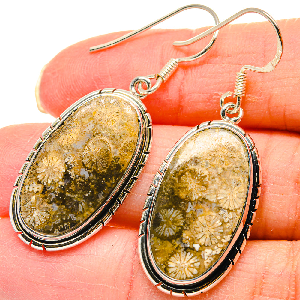 Fossil Coral Earrings handcrafted by Anasilvercos - EARR422997