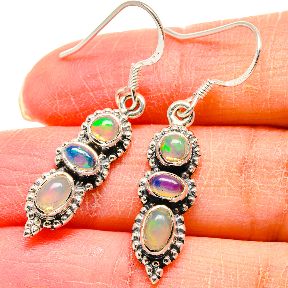 Ethiopian Opal Earrings handcrafted by Anasilvercos - EARR423008
