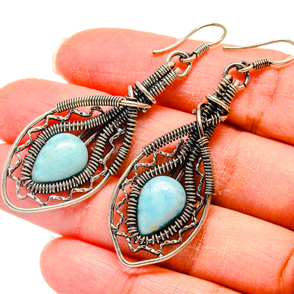 Larimar Earrings handcrafted by Anasilvercos - EARR423014