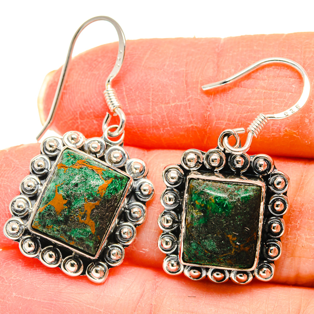 Chrysocolla Earrings handcrafted by Anasilvercos - EARR423045