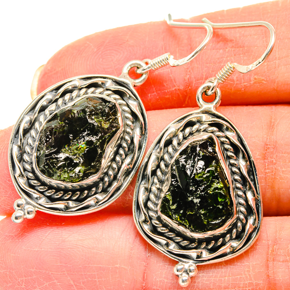 Chrome Diopside Earrings handcrafted by Anasilvercos - EARR423047