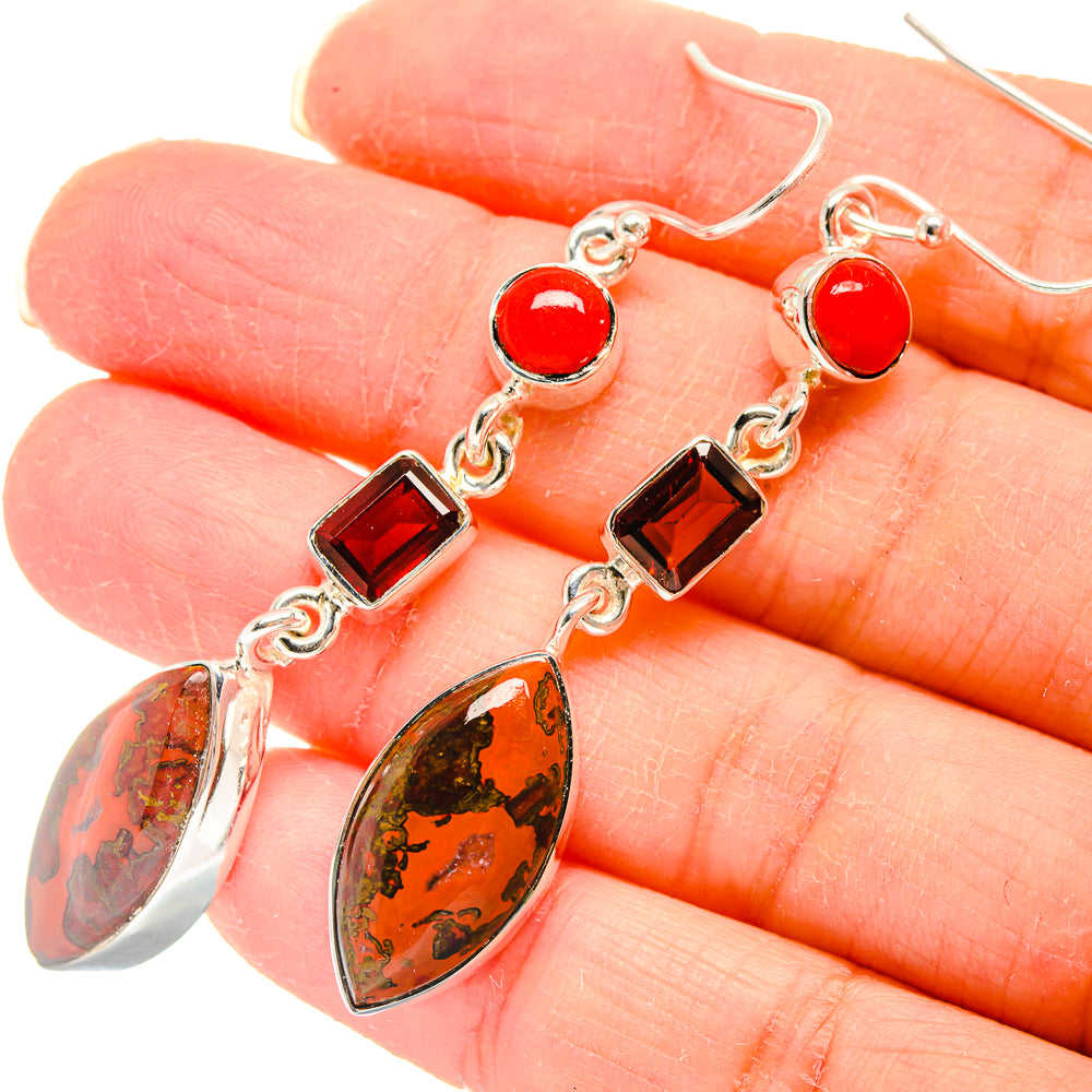 Red Jasper Earrings handcrafted by Anasilvercos - EARR423060