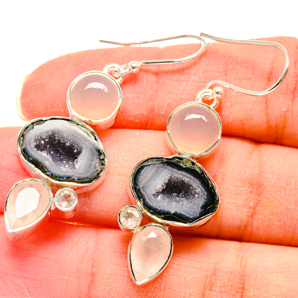 Coconut Geode Druzy Earrings handcrafted by Anasilvercos - EARR423061