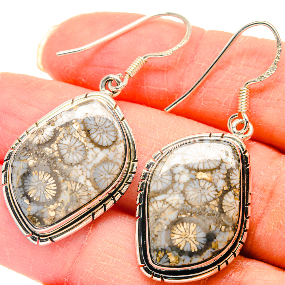 Fossil Coral Earrings handcrafted by Anasilvercos - EARR423080