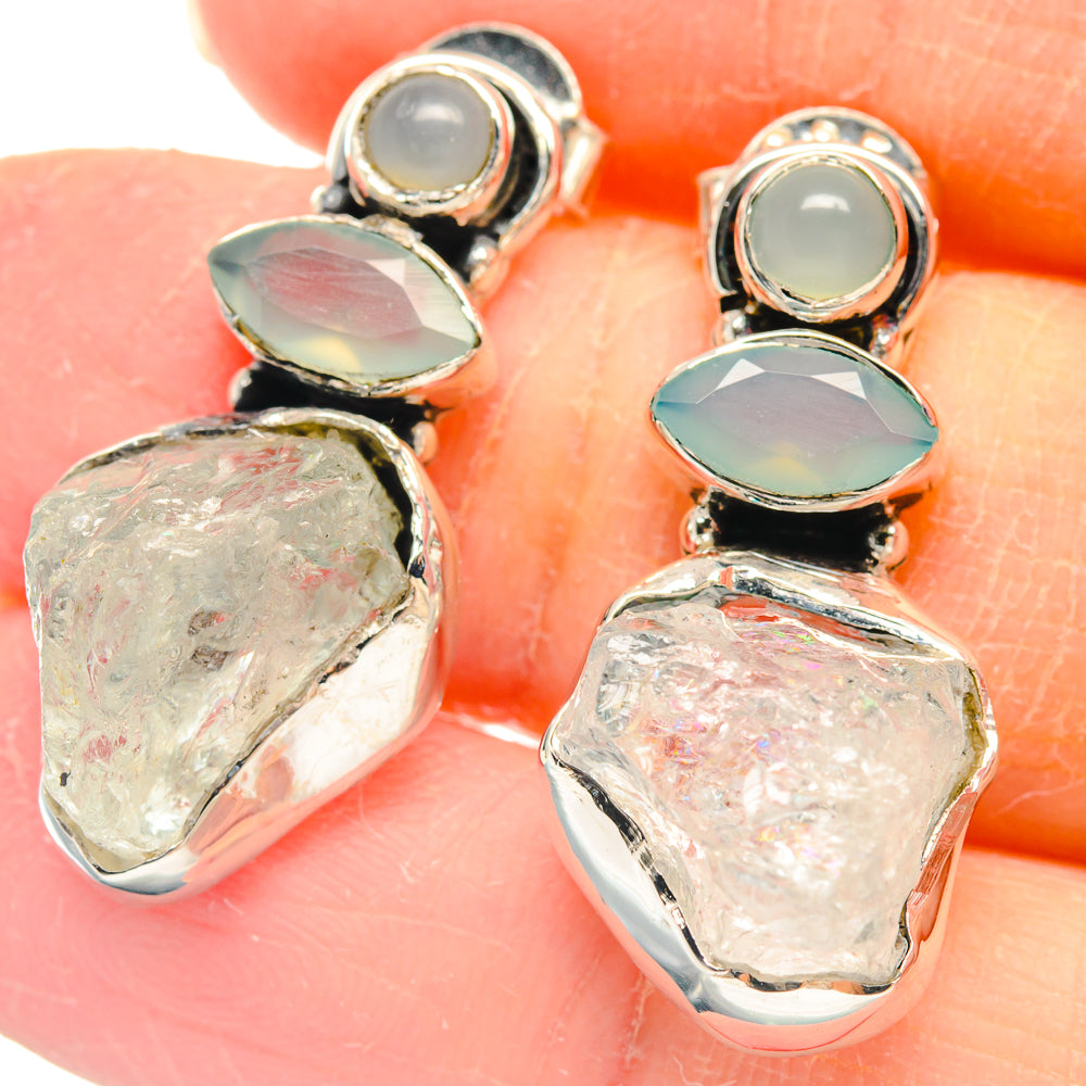 Rainbow Moonstone Earrings handcrafted by Anasilvercos - EARR423083