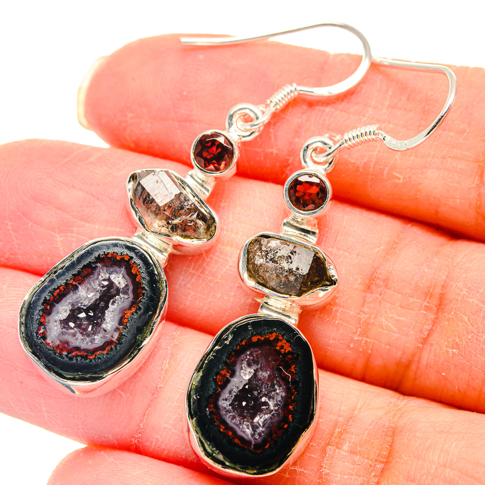 Coconut Geode Slice Earrings handcrafted by Anasilvercos - EARR423090