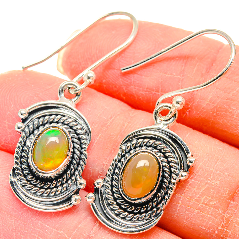 Ethiopian Opal Earrings handcrafted by Anasilvercos - EARR423097