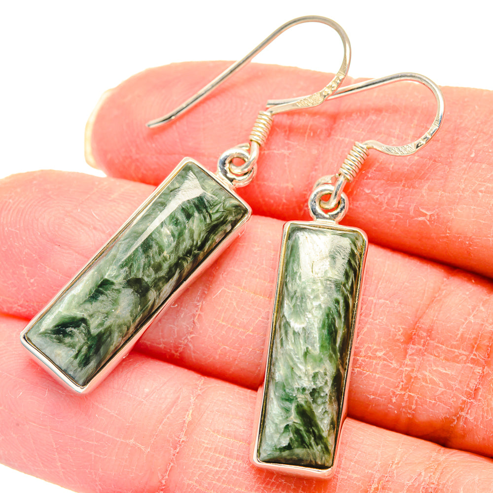Seraphinite Earrings handcrafted by Anasilvercos - EARR423104