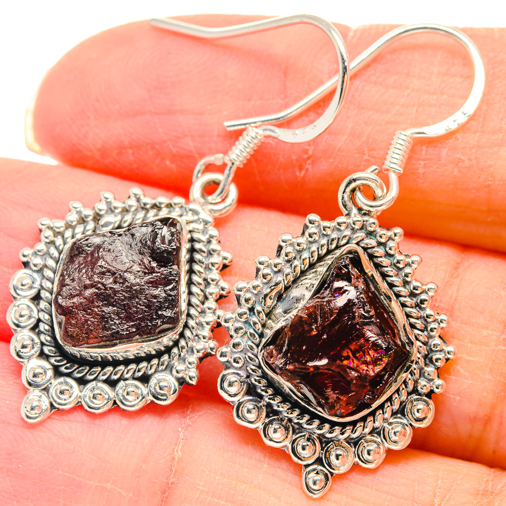 Garnet Earrings handcrafted by Anasilvercos - EARR423107