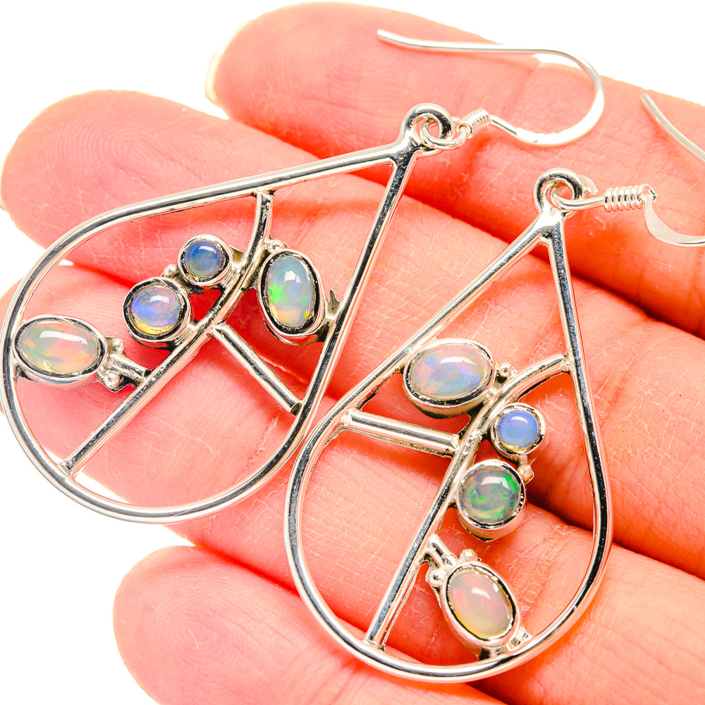 Ethiopian Opal Earrings handcrafted by Anasilvercos - EARR423108