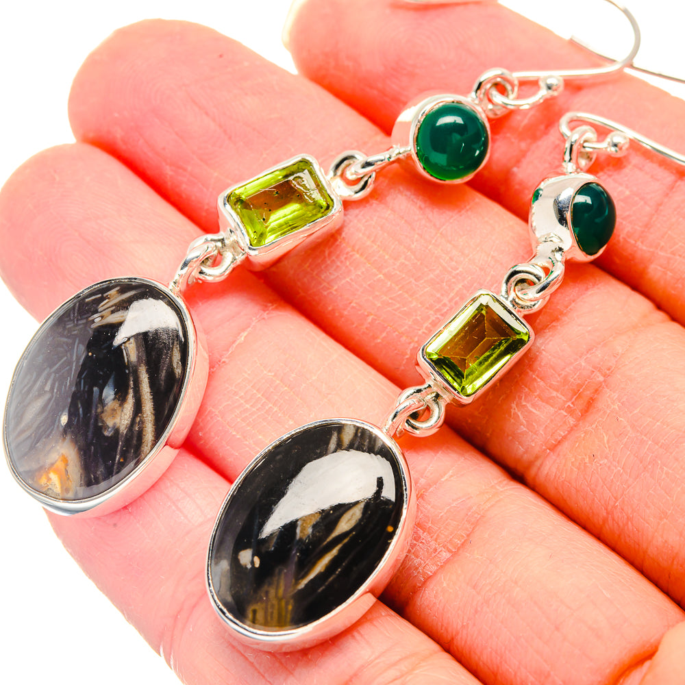Peanut Wood Jasper Earrings handcrafted by Anasilvercos - EARR423113