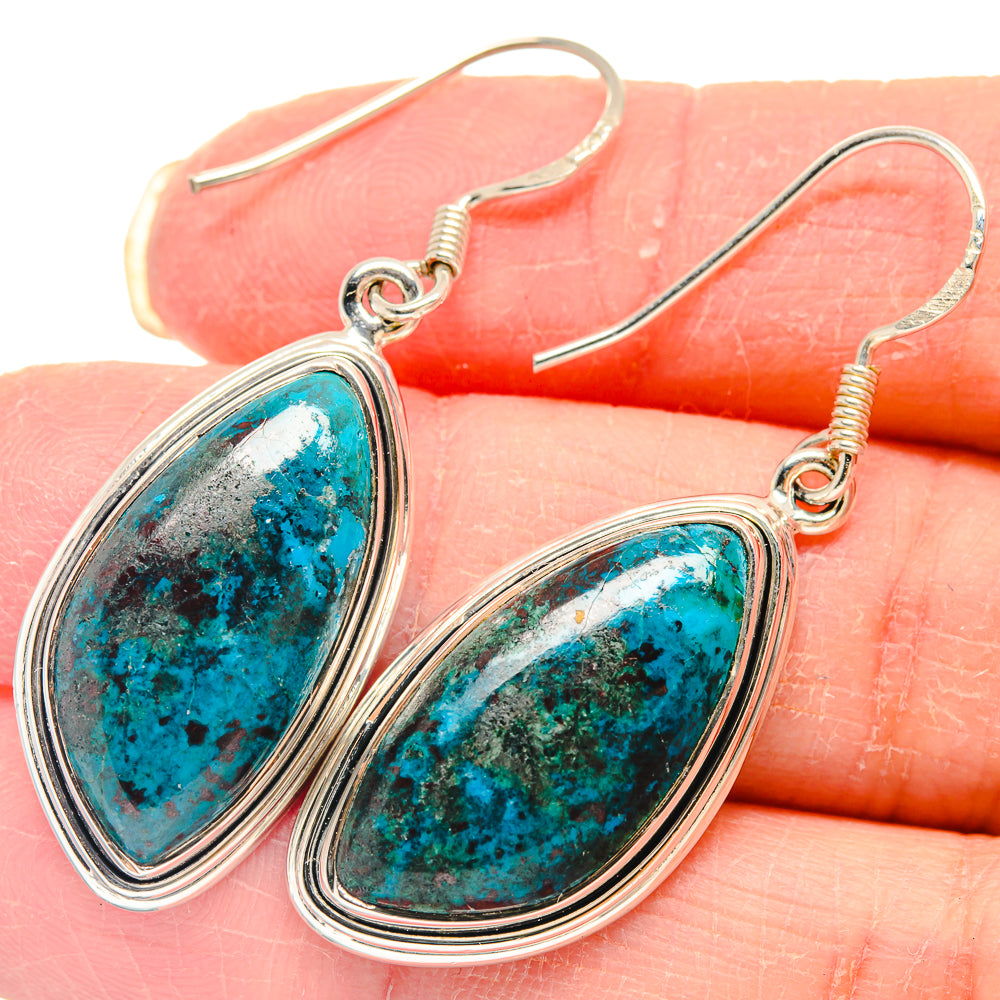 Shattuckite Earrings handcrafted by Anasilvercos - EARR423117