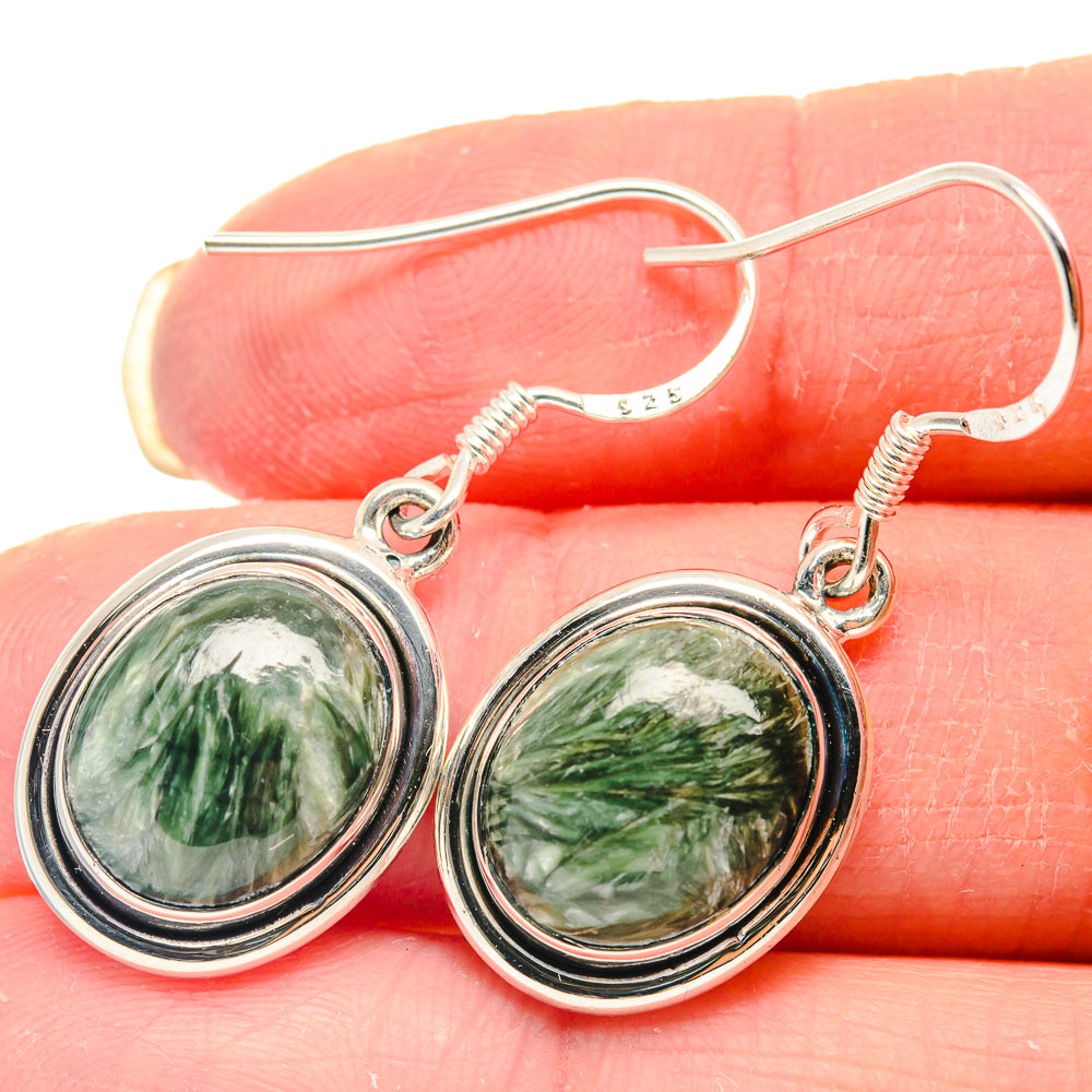 Seraphinite Earrings handcrafted by Anasilvercos - EARR423119