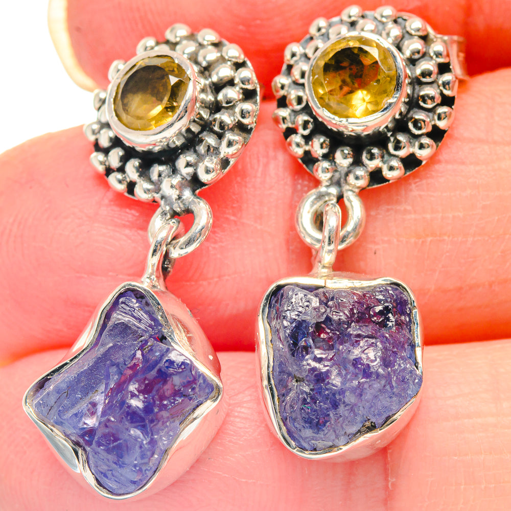 Tanzanite, Citrine Earrings handcrafted by Anasilvercos - EARR423124