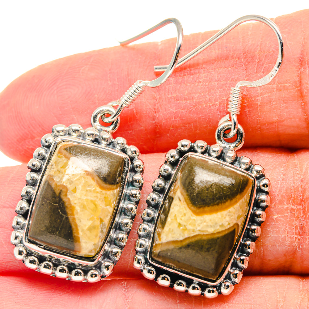 Septarian Nodule Earrings handcrafted by Anasilvercos - EARR423175