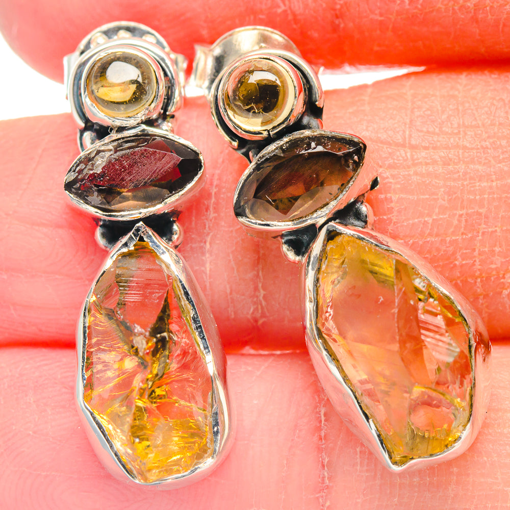 Citrine Earrings handcrafted by Anasilvercos - EARR423177