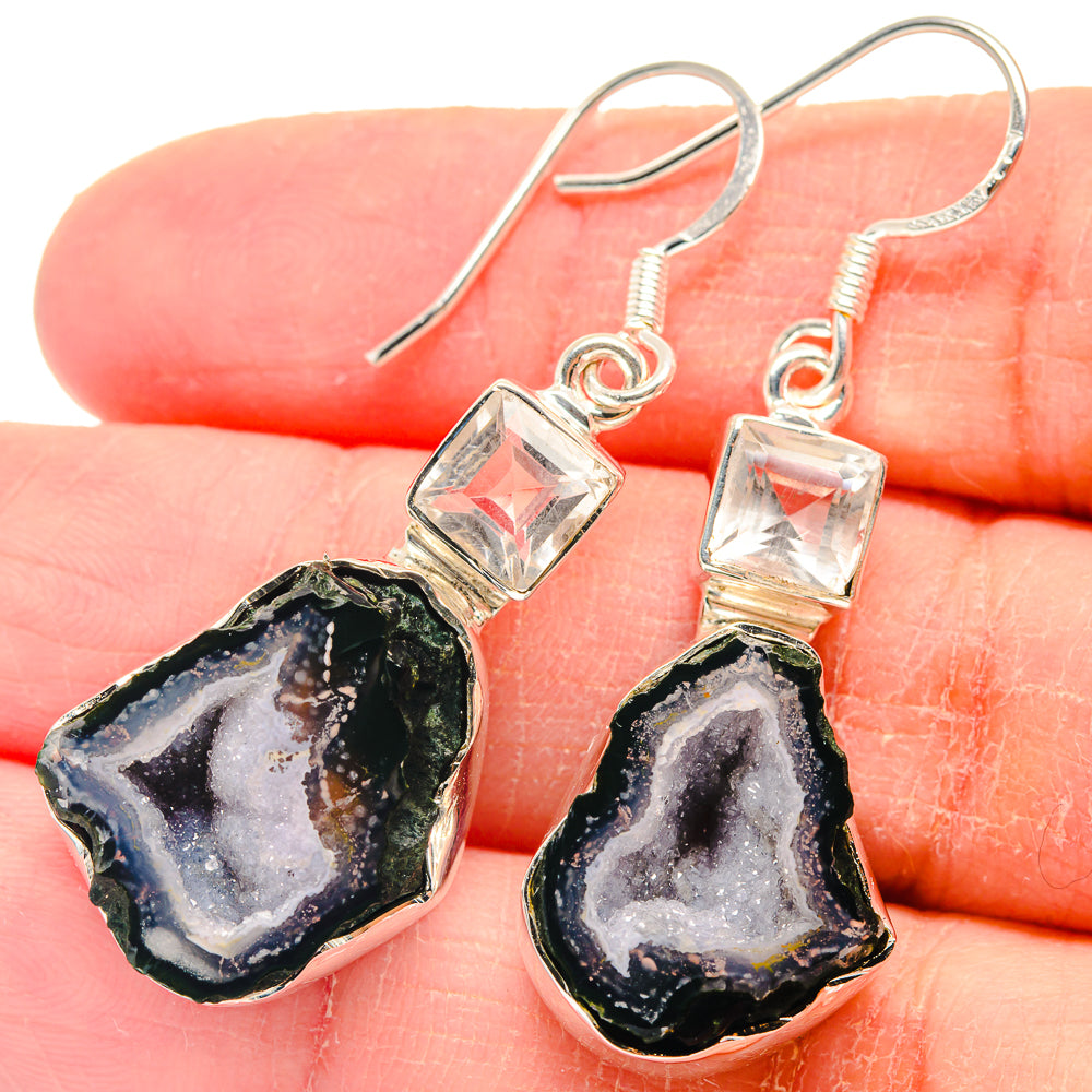 Coconut Geode Druzy Earrings handcrafted by Anasilvercos - EARR423184