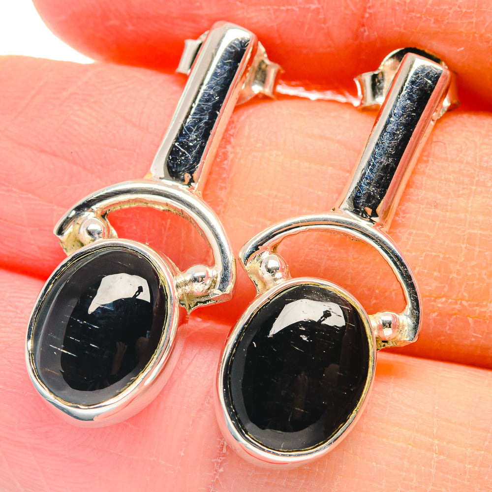 Black Onyx Earrings handcrafted by Anasilvercos - EARR423188