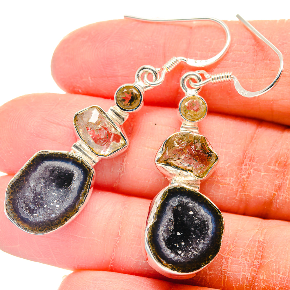 Coconut Geode Druzy Earrings handcrafted by Anasilvercos - EARR423205
