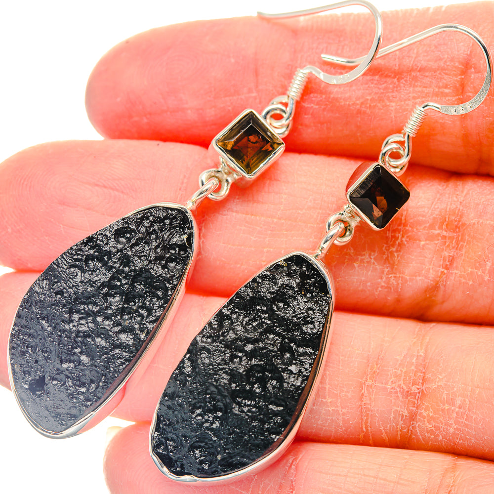 Tektite Earrings handcrafted by Anasilvercos - EARR423207