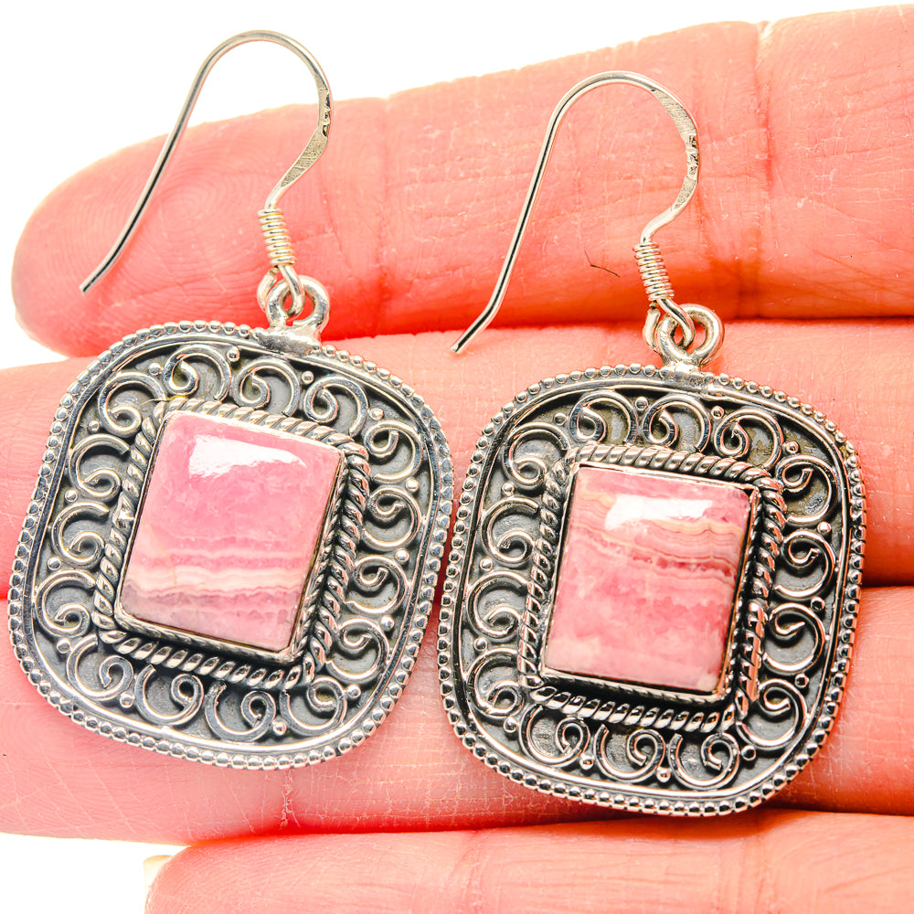Rhodochrosite Earrings handcrafted by Anasilvercos - EARR423217