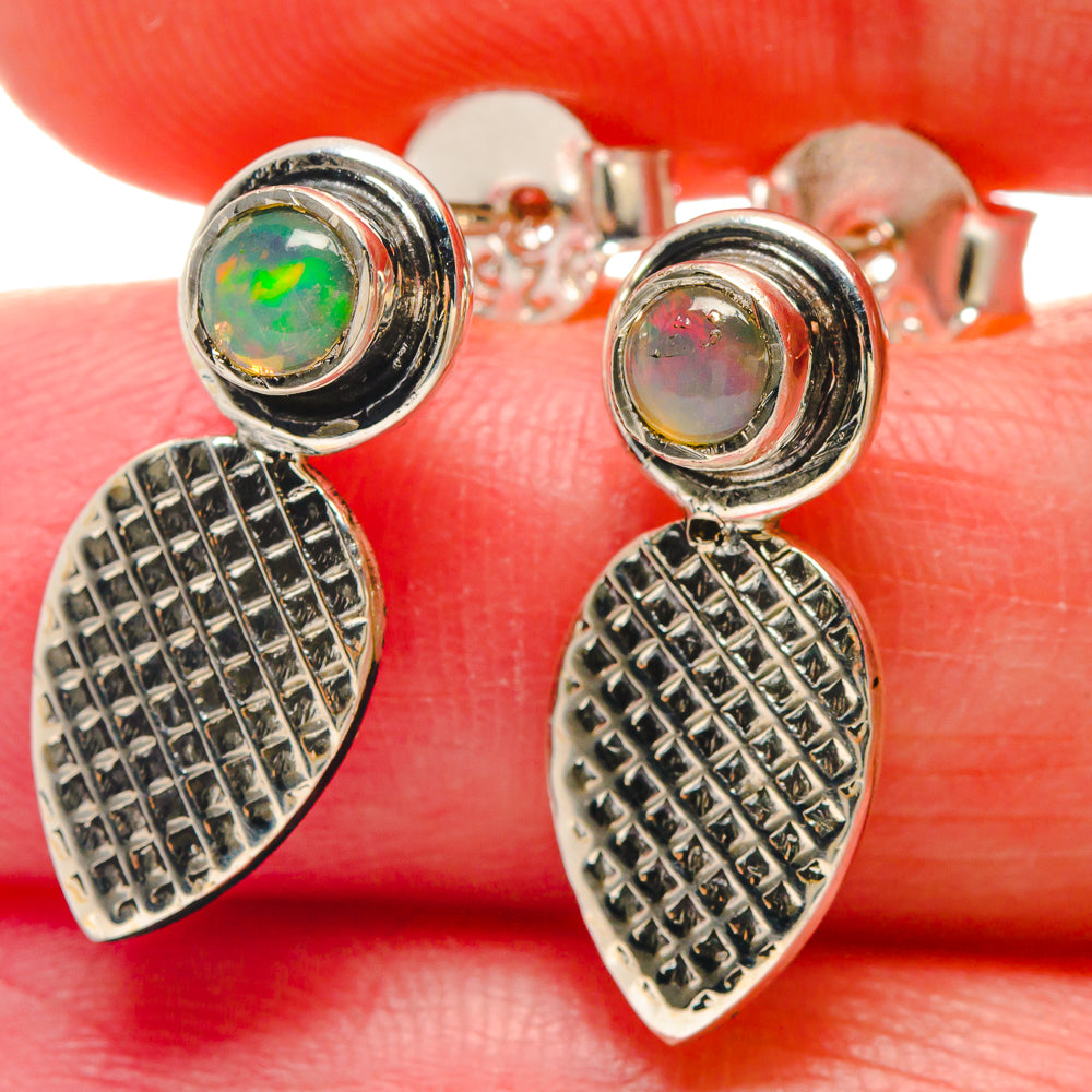 Ethiopian Opal Earrings handcrafted by Anasilvercos - EARR423224