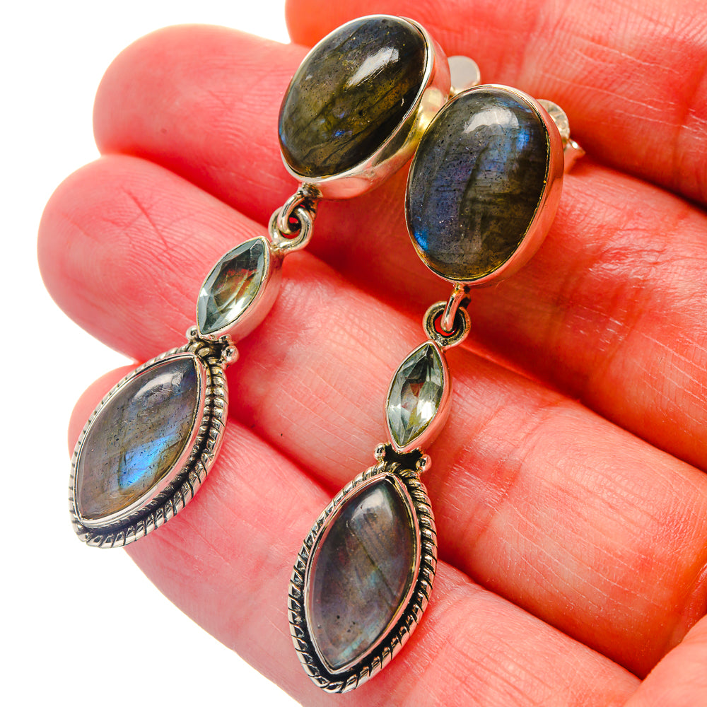 Labradorite Earrings handcrafted by Anasilvercos - EARR423231