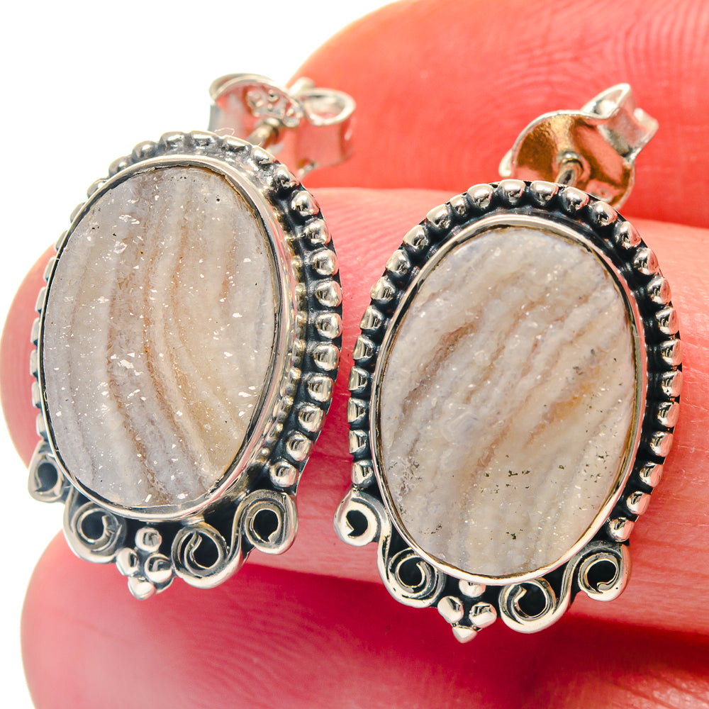 Laguna Lace Agate Earrings handcrafted by Anasilvercos - EARR423233