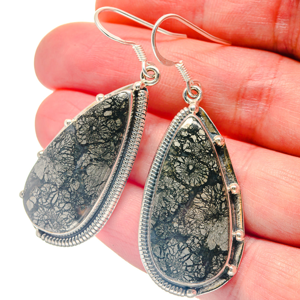 Pyrite Agate Earrings handcrafted by Anasilvercos - EARR423242