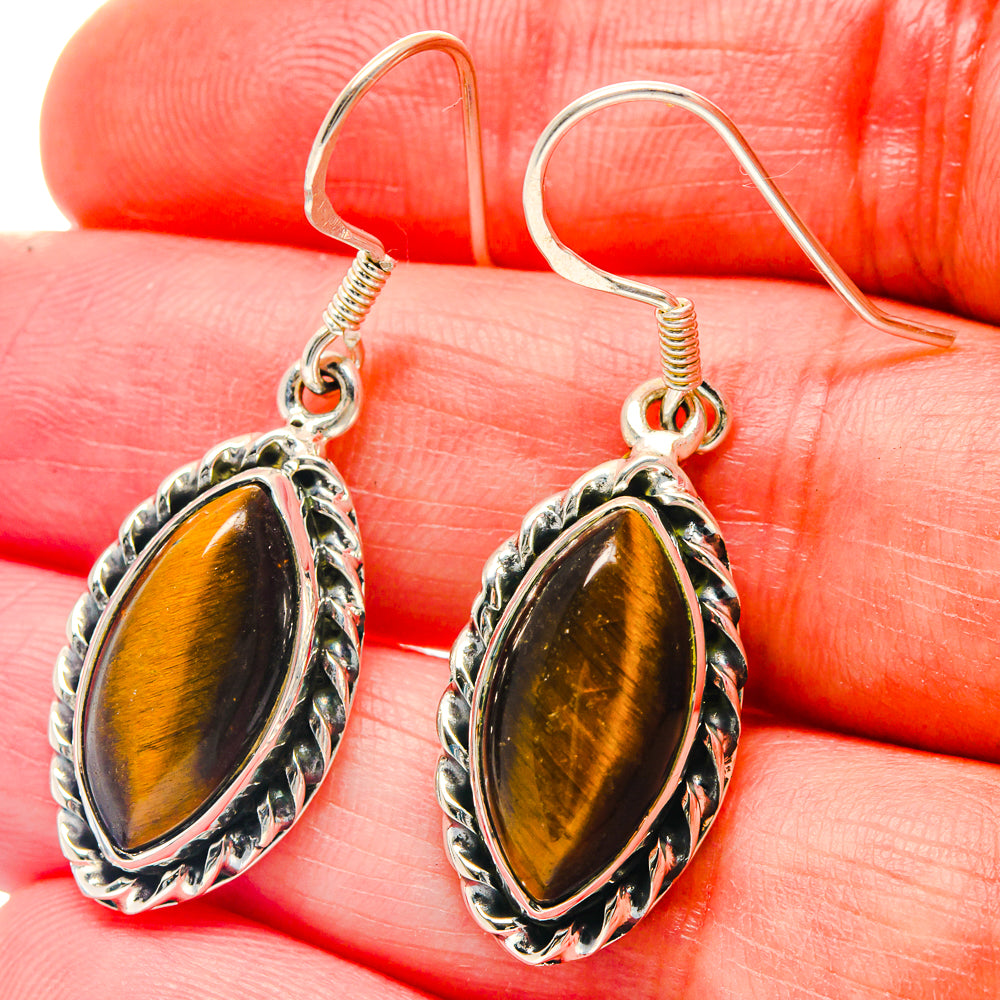 Tiger Eye Earrings handcrafted by Anasilvercos - EARR423254