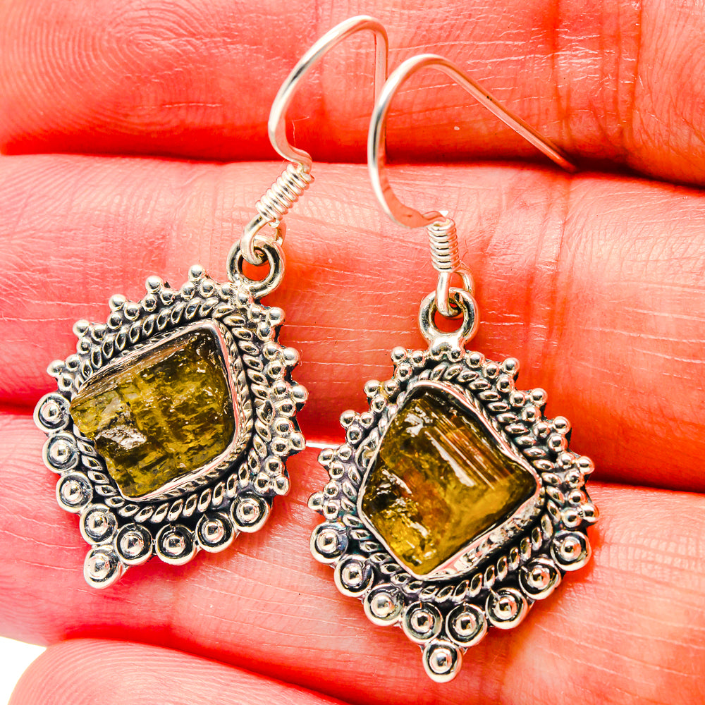 Green Tourmaline Earrings handcrafted by Anasilvercos - EARR423294