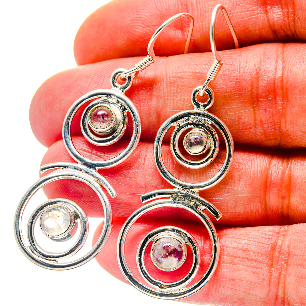 Rainbow Moonstone Earrings handcrafted by Anasilvercos - EARR423296